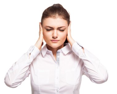 Beyaz bacground kadına