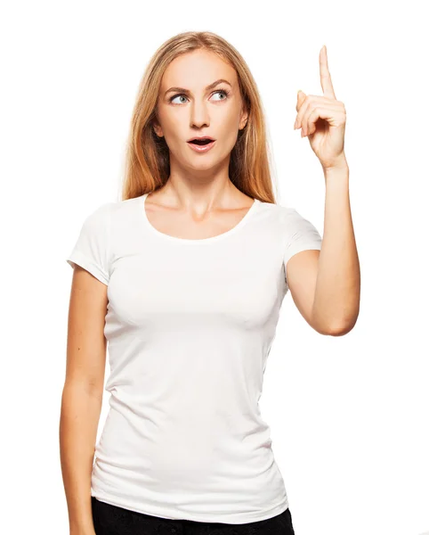 Woman showing thumbs up — Stock Photo, Image