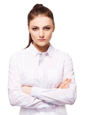 Beyaz arka plan, kadının