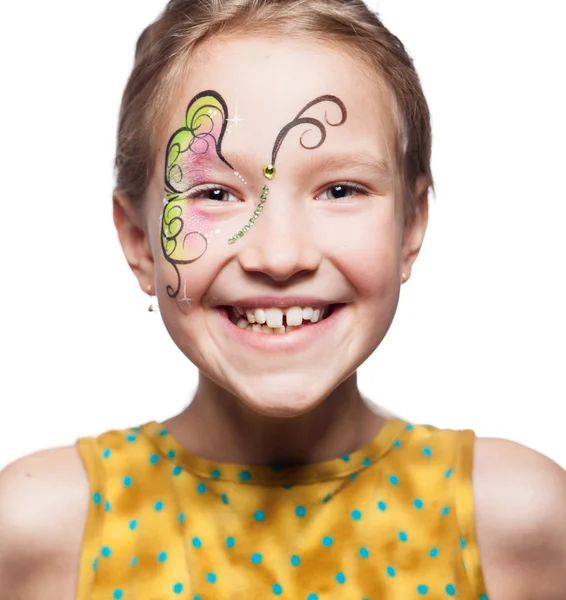 Girl with face painting — Stock Photo, Image