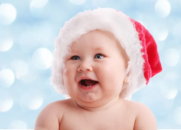 Baby mit Weihnachtsmütze 5 — Stockfoto