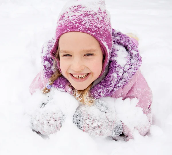 Barn i vinter — Stockfoto