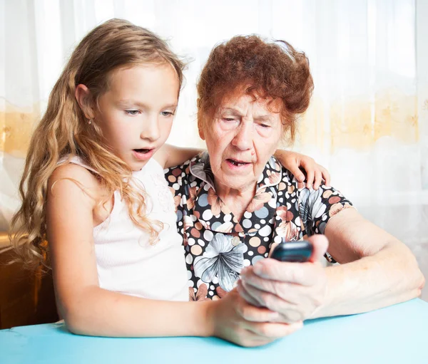 Elderly woman with great-grandchild — Stock Photo, Image