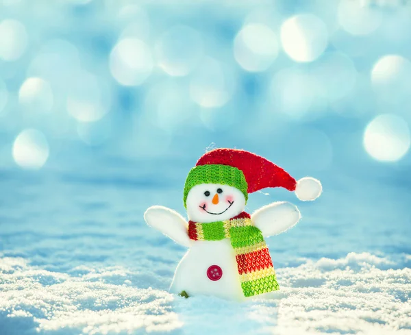 Snowman on snow — Stock Photo, Image