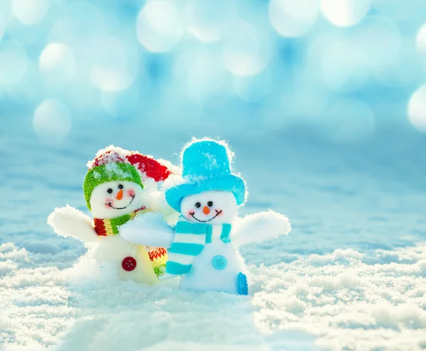 Snowman on snow — Stock Photo, Image