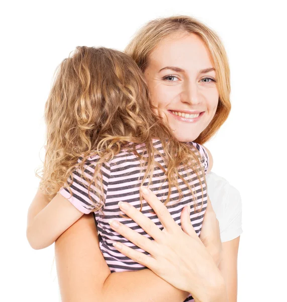 Niño abrazando madre — Foto de Stock