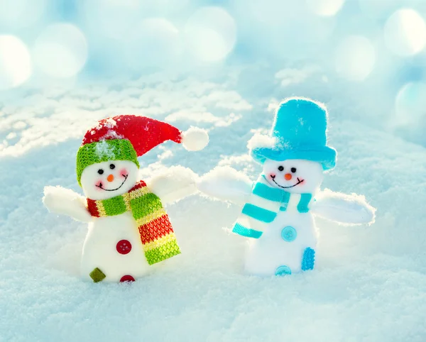 Snowman on snow — Stock Photo, Image