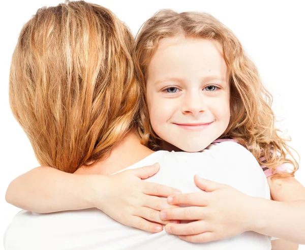 Child embracing mother Stock Photo