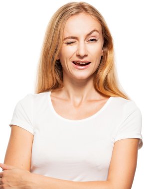 Winking woman  clipart