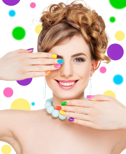 Woman applying makeup — Stock Photo, Image