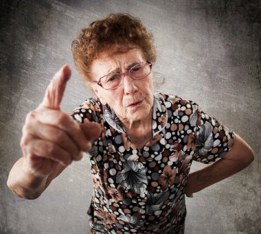 Scolded the old woman clipart