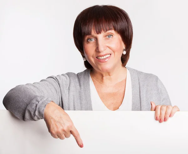 Woman holds a placard — Stock Photo, Image