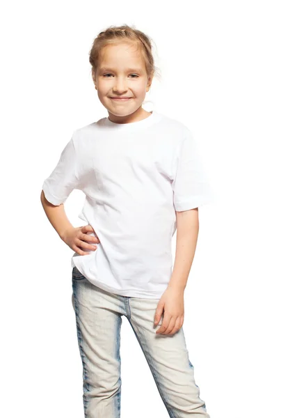 Child in white t-shirt — Stock Photo, Image