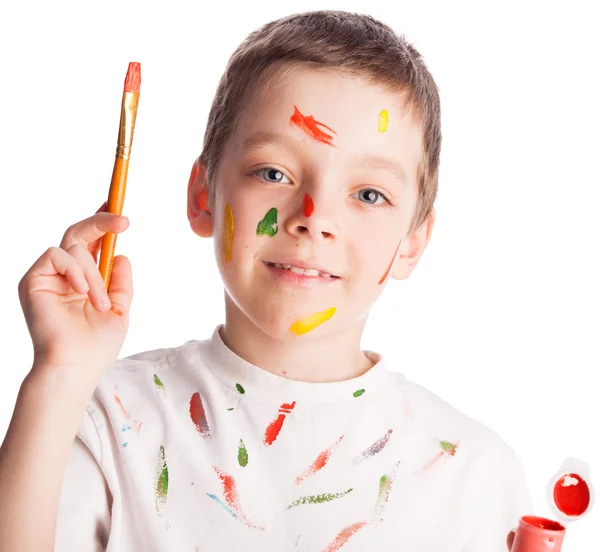 Child with paintbrush — Stock Photo, Image