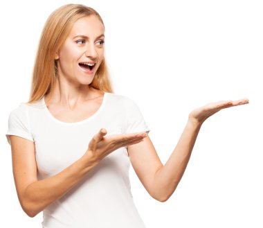 Beyaz arka plan, kadının