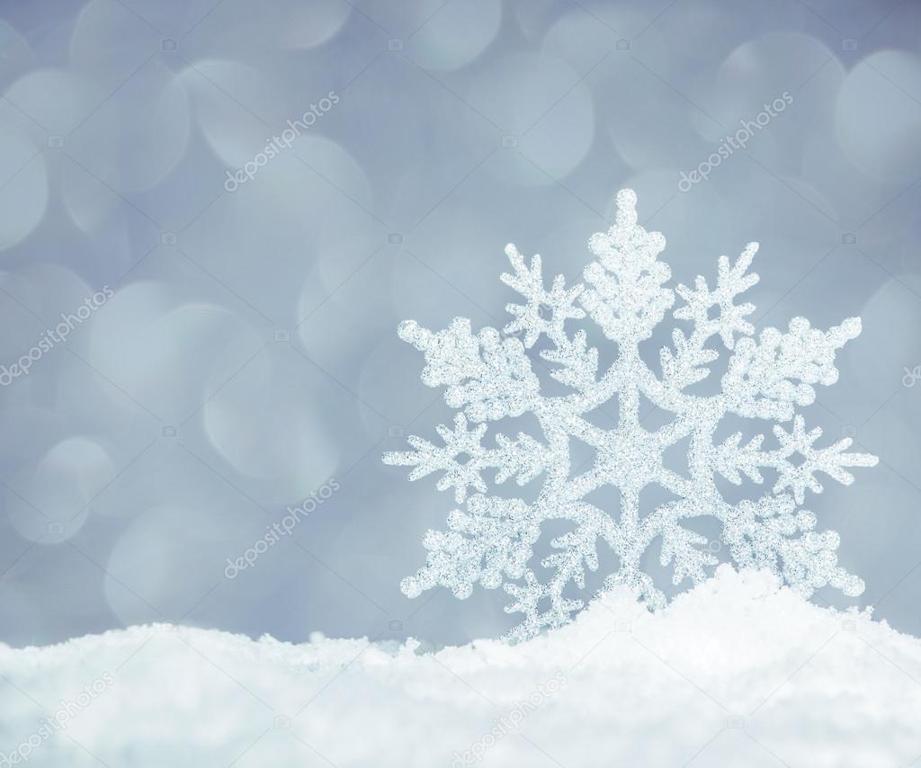 Snowflake on snow