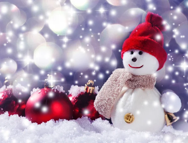 Snowman on snow — Stock Photo, Image