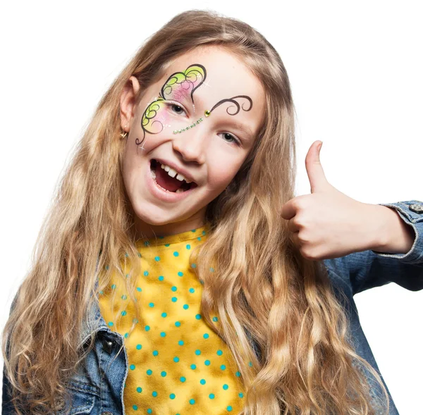 Girl with face painting — Stock Photo, Image