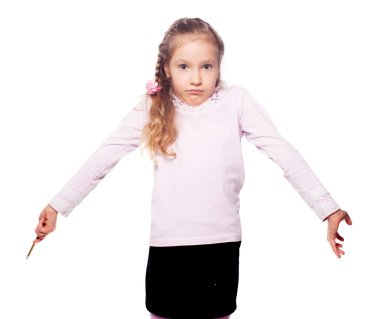 Surprised girl isolated clipart