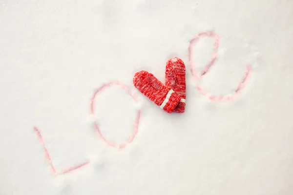 Inscription on the snow — Stock Photo, Image