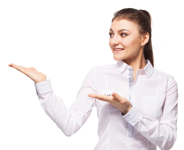 Mujer en fondo blanco — Foto de Stock