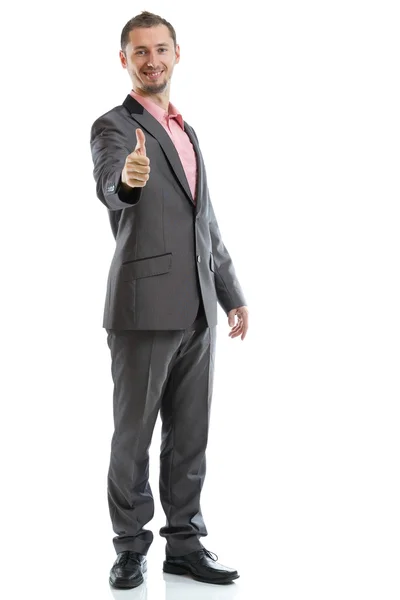 Full length suit tie businessman — Stock Photo, Image