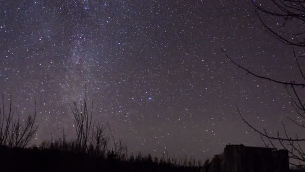 Lapso de tempo de estrelas de forma leitosa — Vídeo de Stock