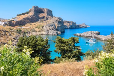 St Pauls bay. Lindos, Rhodes, Yunanistan