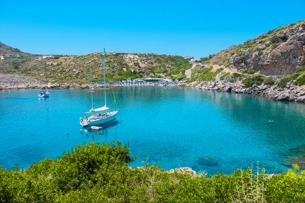 Ladiko Bay. Rhodes, Griekenland, Eu — Stockfoto