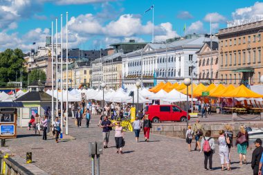 Pazar Meydanı. Helsinki, Finlandiya, AB