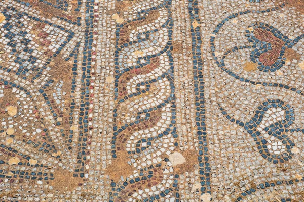 Part Mosaic Floor Early Christian Basilica Almyrida Crete Greece — Stock Photo, Image