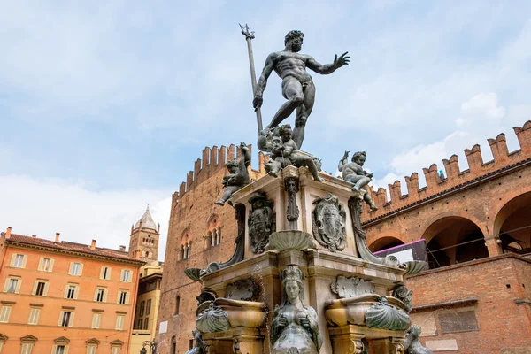 A neptune Fountain. Bologna, Olaszország — Stock Fotó