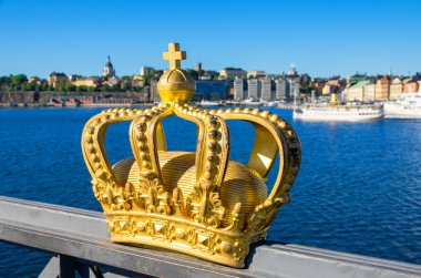 Golden crown. Stockholm, Sweden clipart