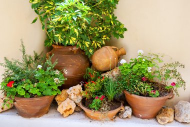 Sokak dekorasyon. Heraklion, Girit, Yunanistan