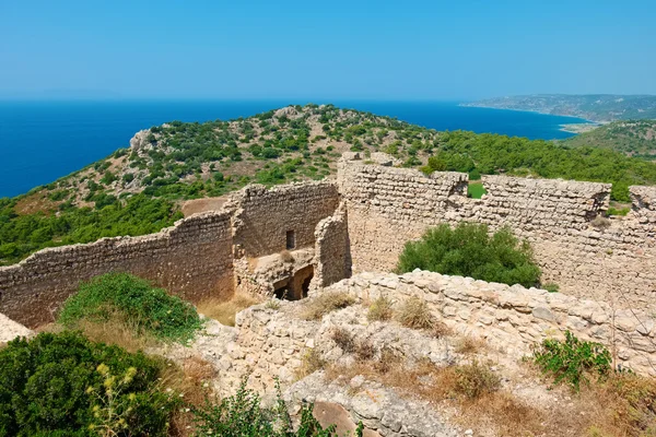 Kastelos kalıntıları. Rhodes, Yunanistan — Stok fotoğraf