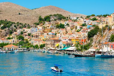 Harbour at Symi. Greece clipart