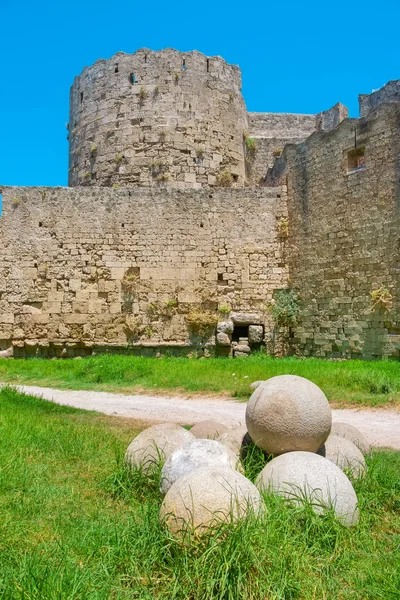 Befestigungen von Rhodos. Griechenland lizenzfreie Stockbilder