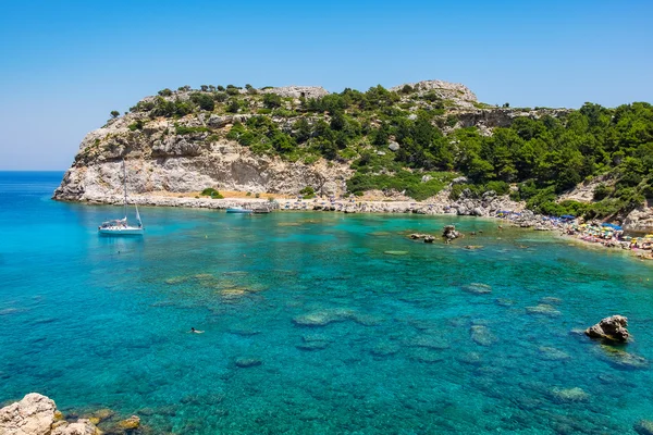 Anthony Quinn Bay. Rhodes, Yunanistan — Stok fotoğraf