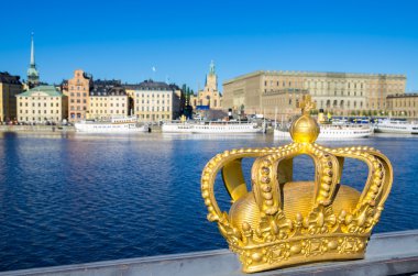 Golden crown. Stockholm, Sweden clipart