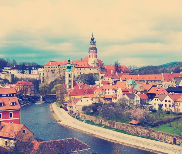 Vista de primavera de Cesky Krumlov. República Checa —  Fotos de Stock