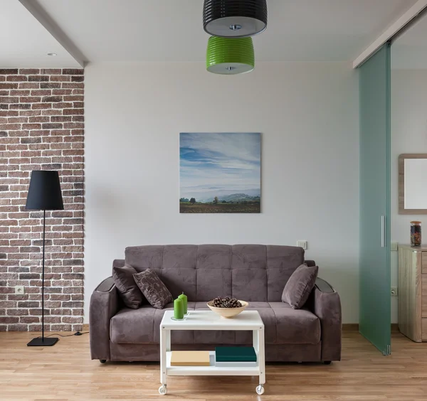 Belső tér modern, skandináv stílusú apartman — Stock Fotó