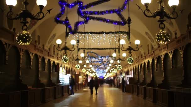 Cloth Hall (Sukiennice) in Krakow, Lesser Poland — Stock video