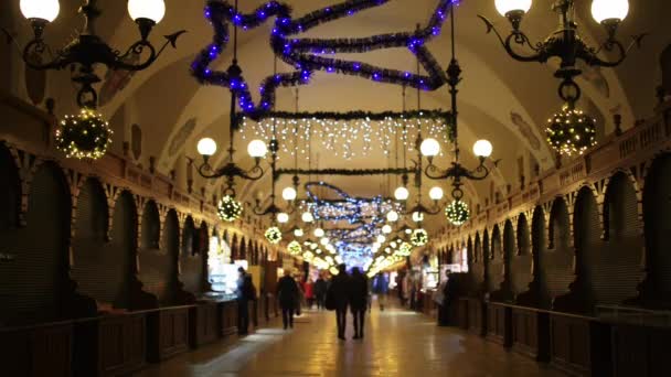 Cloth Hall (Sukiennice) in Krakow, Lesser Poland — 图库视频影像