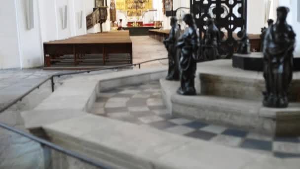 Базилика Св. Марии Успенской в Гданьске — стоковое видео