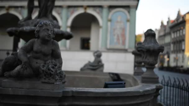 Proserpine-Brunnen in Posen, Polen — Stockvideo