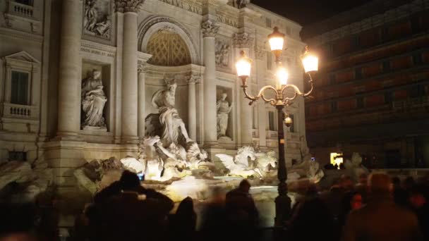 Fontana de Trevi en el distrito de Trevi en Roma — Vídeo de stock