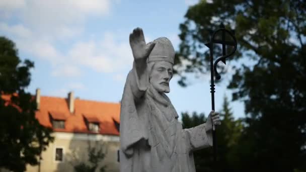 Monument St. Adalbert in Paslek, Polen — Stockvideo