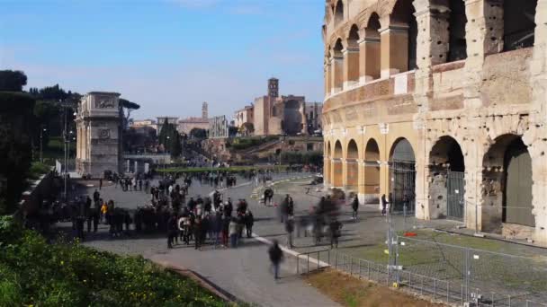 在罗马的斗兽场或弗拉维安露天剧场 — 图库视频影像