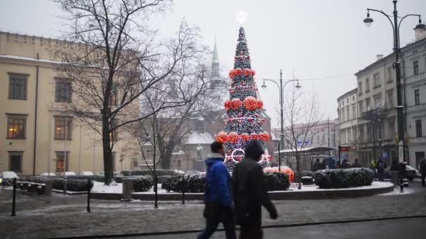 Площадь Всех Святых в Кракове, Польша — стоковое видео