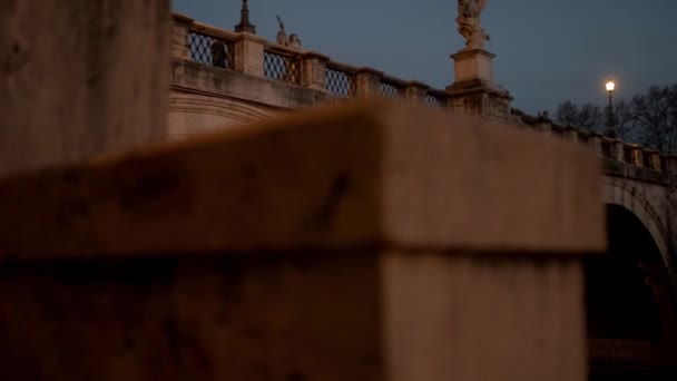 桥的哈德良在罗马，意大利 — 图库视频影像